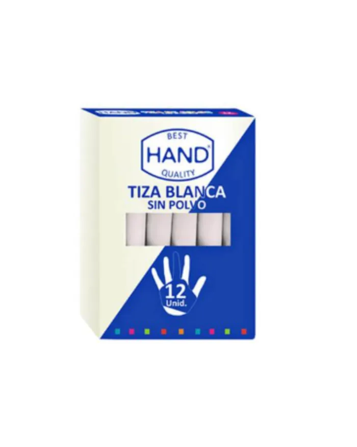 Tiza Hand Blanca 12 Unid