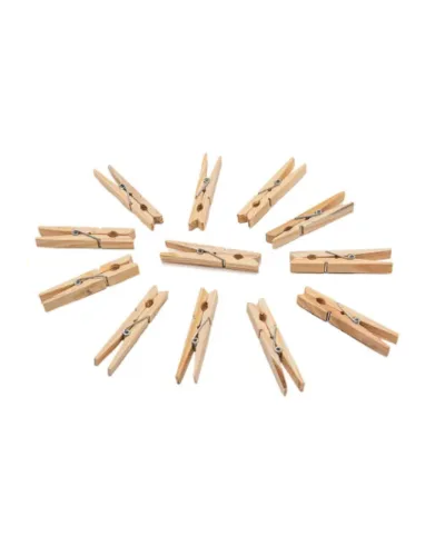 Set 24 pinzas madera grandes