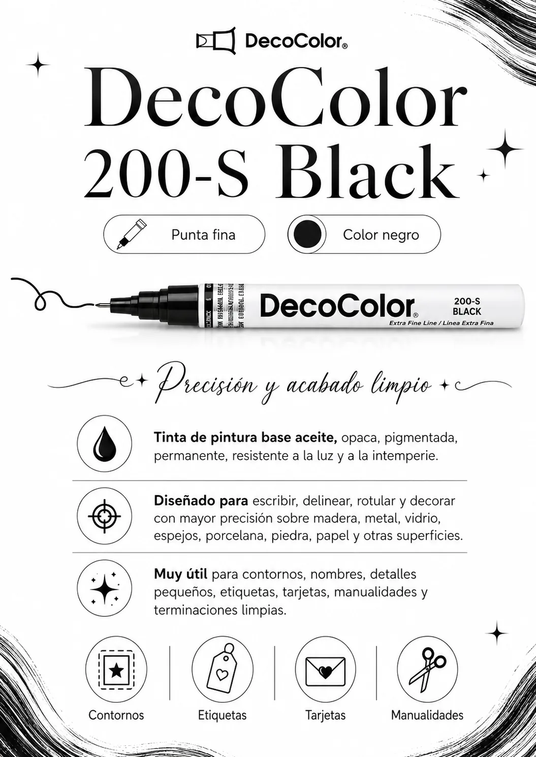 Marcador DecoColor Fino Negro