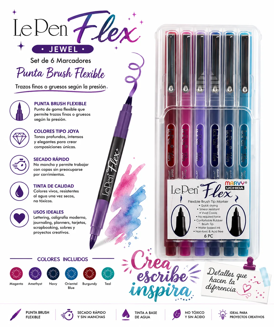 Set Le Pen Flex Jewel 6 Unid.