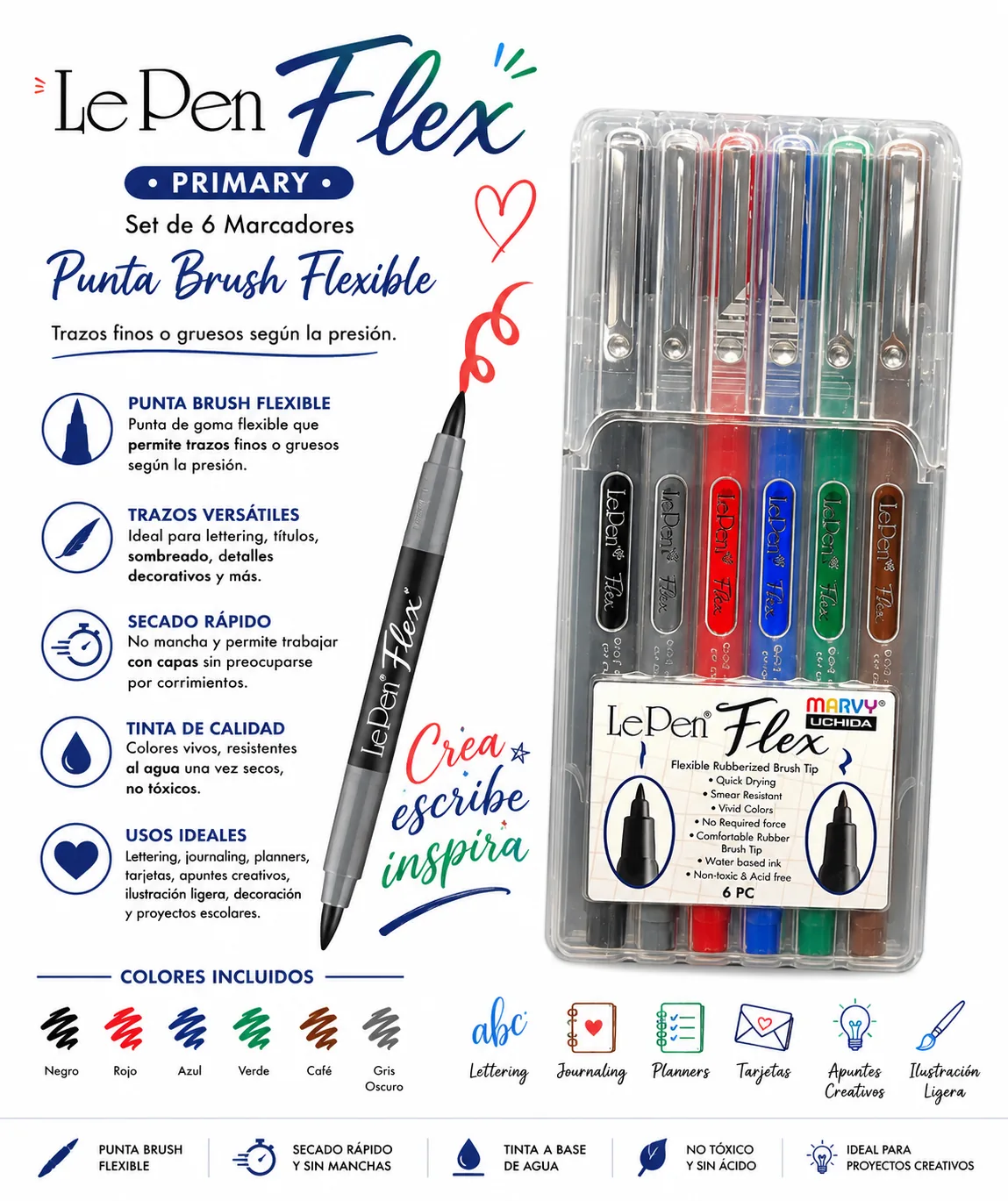 Set Le Pen Flex Primario 6 Unid.