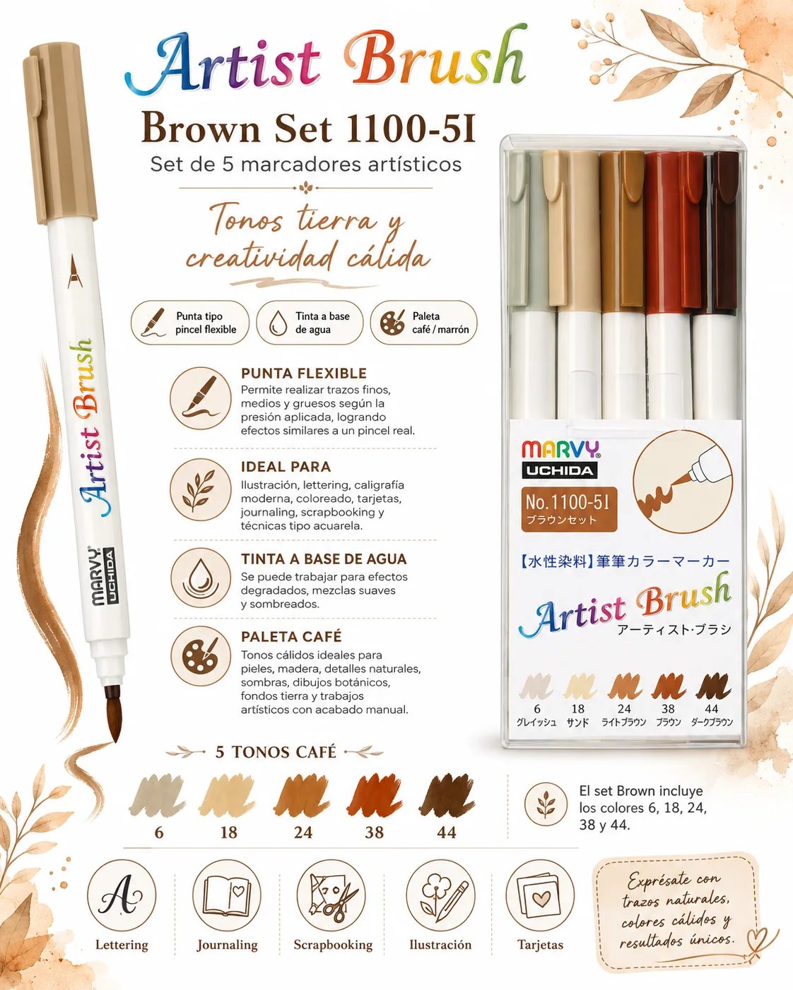 Set Brush Café 5 Unidades