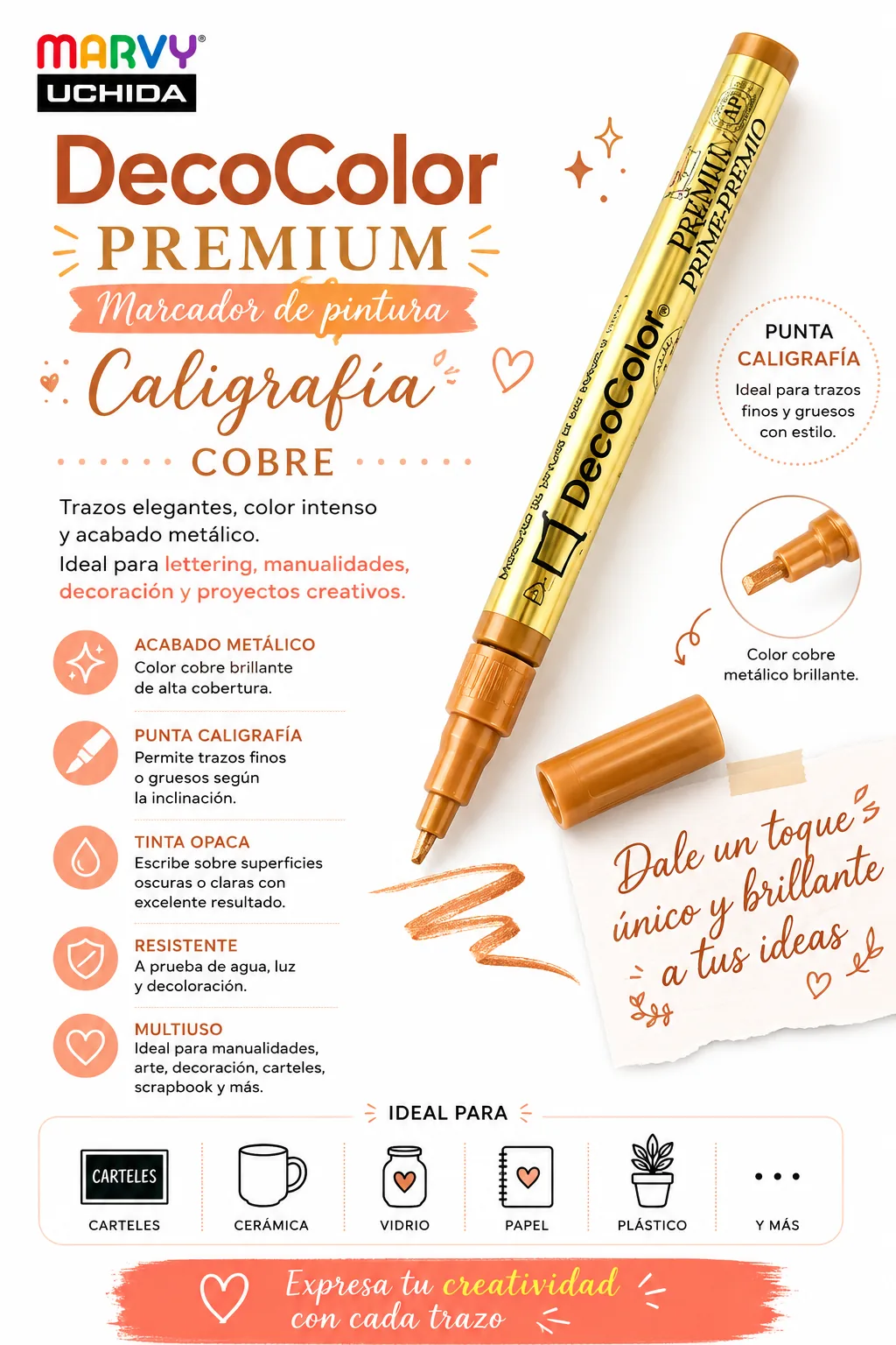 Marcador DecoColor Caligra. Cobre