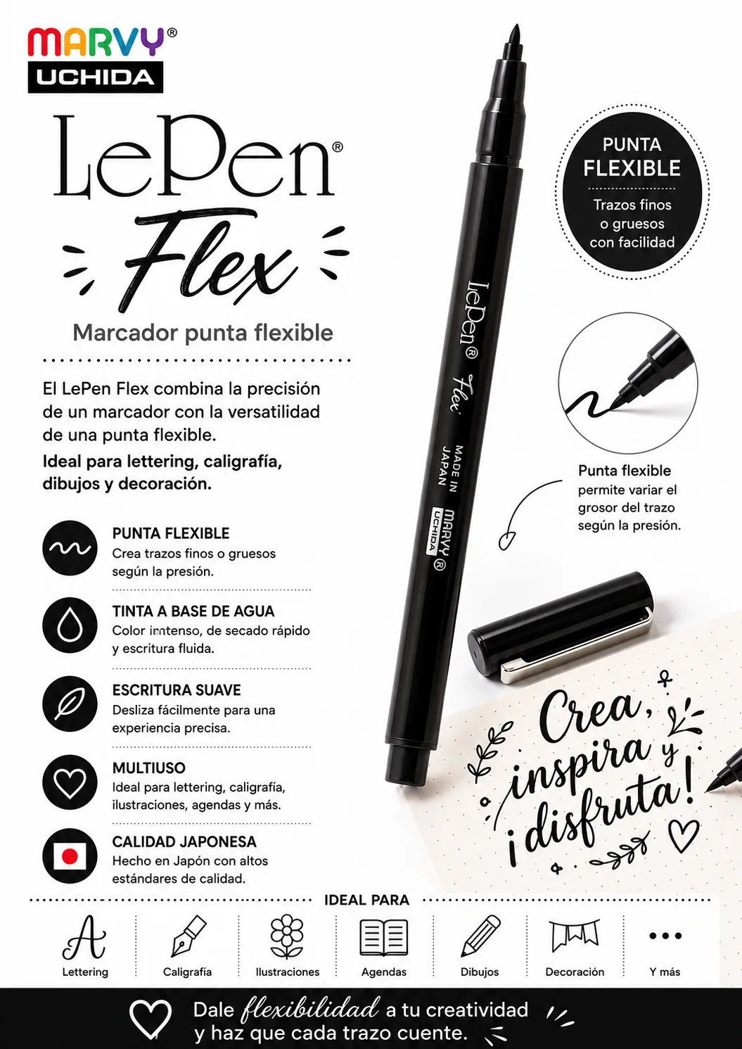Marcador Le Pen Flex 4800 Negro